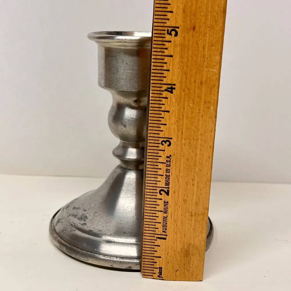Vintage Web Pewter Weighted Candlestick Holder